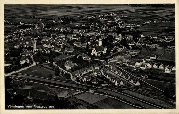 Ak Vöhringen in Württemberg, luchtfoto