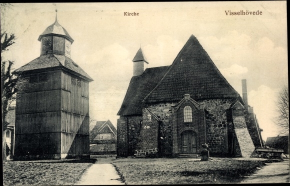 Postcard Visselhövede in Lower Saxony, church