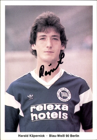 Autogrammkarte Fußballer Harald Käpernick, Blau Weiß 90 Berlin, Autogramm