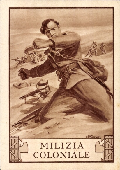 Ganzsachen Ak Stracciari, Italien, Milizia Coloniale