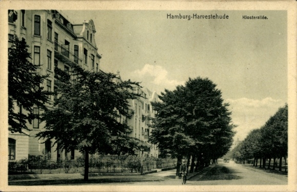 Postcard Hamburg Eimsbüttel Harvestehude, Klosterallee, street section