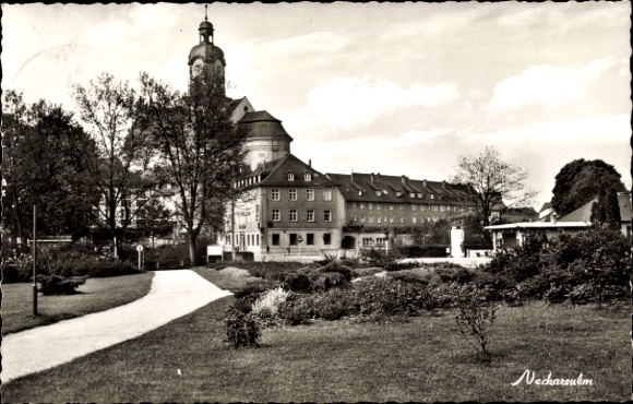 Postcard Neckarsulm, Hotel prince Karl, H. Zartmann, guest rooms, conference rooms