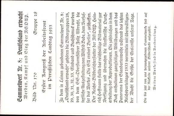 Collective picture Rudolf Hess in SS uniform, SA leader, Congress d. Working front, compilation no. 8 picture 170