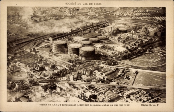 Postcard Saint Denis Seine Saint Denis, Usine à gaz du Landy, Société du Gaz de Paris