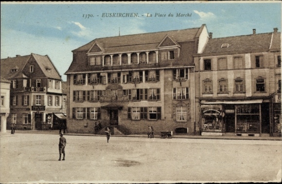 Postcard Euskirchen in North Rhine Westphalia, la Place du Marché, inn, furniture store Rolef