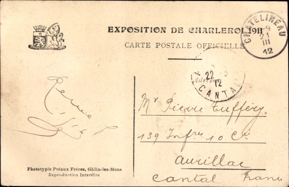 Postcard Charleroi Wallonia Hainaut, Exposition 1911, Pavilion des Ouvriers Reunis