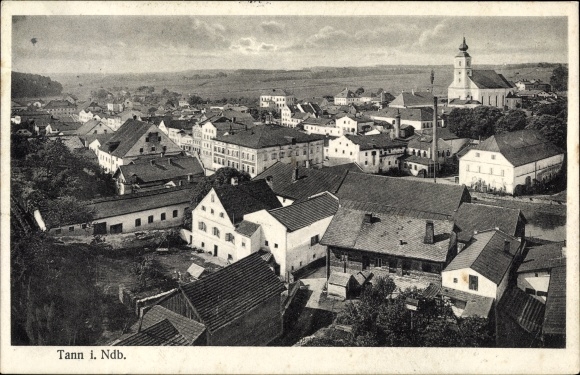 Postcard Tann in Lower Bavaria, view of the town, church