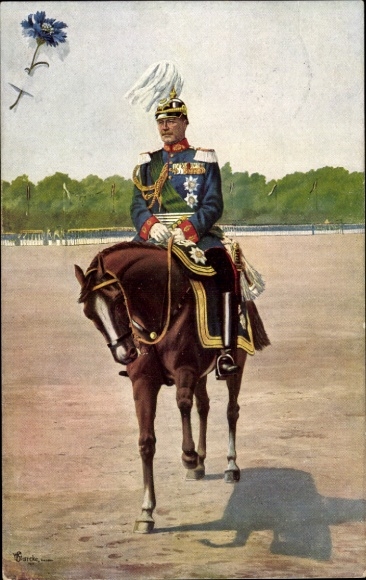 Artist PC King Friedrich August III. from Saxony on horseback, For our needy veterans