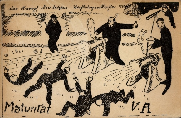 Studentika Ak Maturität, Der Kampf der letzten Wiehlologenklasse 1920, Kanonen