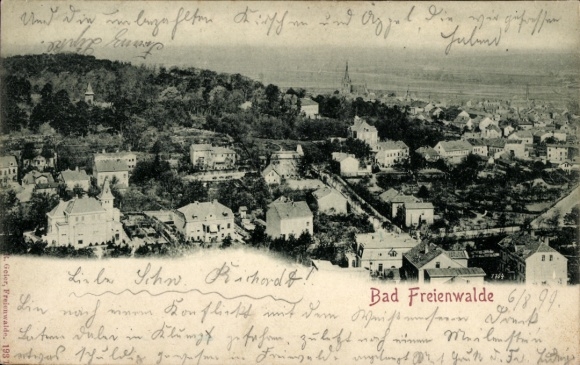 Postcard Bad Freienwalde an der Oder, general view