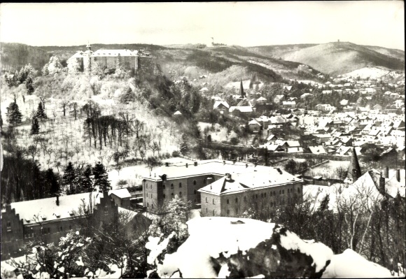 Blankenburg am Harz National Park, snow-covered townscape, castle, landscape, historical architecture...