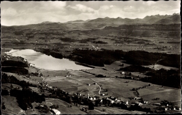 Postcard Niedersonthofen Waltenhofen in the Oberallgäu, aerial photograph