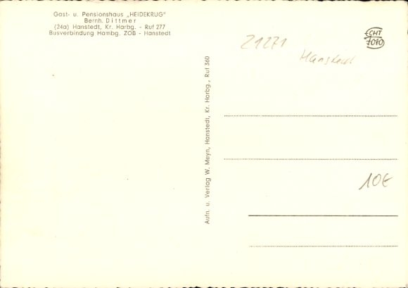 Postcard Hanstedt in the Nordheide, Gasthaus Heidekrug, interior view
