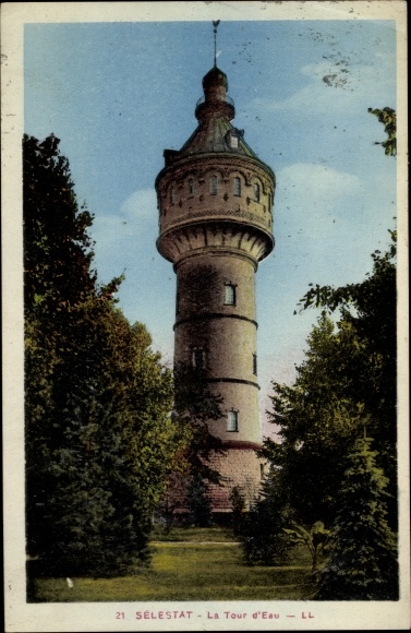 Postcard Sélestat Schlettstadt Alsace Bas Rhin, La Tour d&#39;Eau, Wasserturm