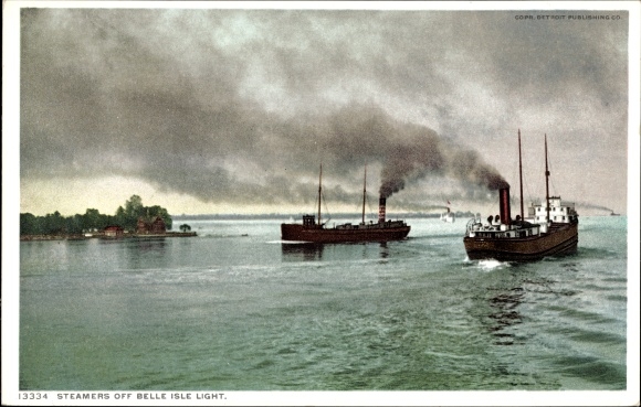 Postcard Virginia USA, Steamer, Belle Isle Light