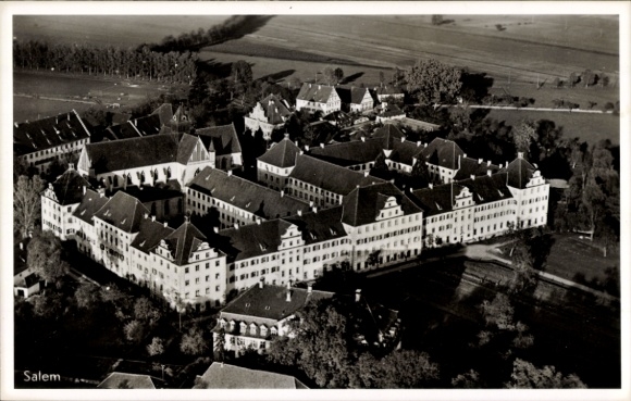 Postcard Salem in the Bodenseekreis Baden Württemberg, aerial photograph of the boarding school
