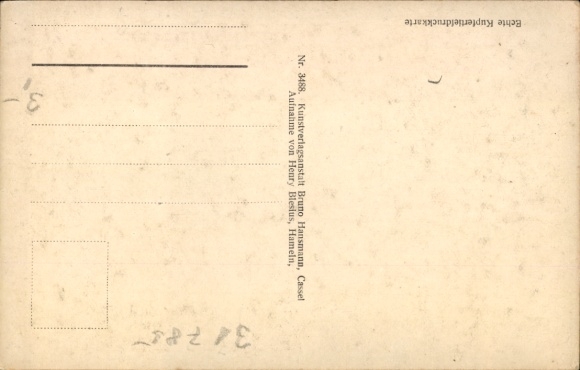 Postcard Hameln in Lower Saxony, back of the Bäckerscharren, hairdresser Fritz Junge