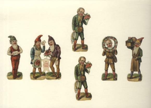 6 wafer dwarves, approx. 9 x 6 cm and 9 x 3 cm