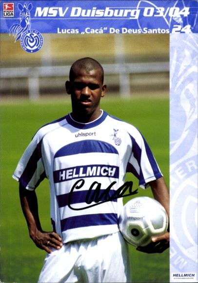 Autogrammkarte Fußballer Lucas Caca De Deus Santos, MSV Duisburg, Autogramm