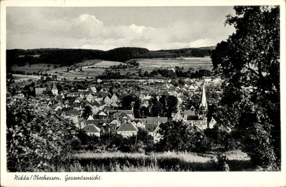 Postcard Nidda in Hesse, general view