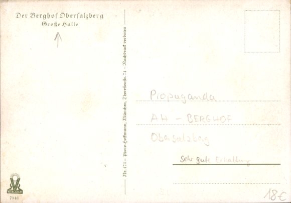 Postcard Obersalzberg Berchtesgaden, Berghof, Hitler House, Haus Wachenfeld, Great Hall