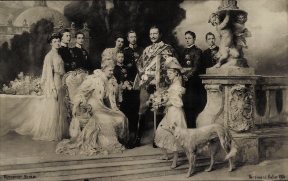 Artist Postcard Keller, Ferdinand, German Imperial House under Kaiser Wilhelm II, Greyhound