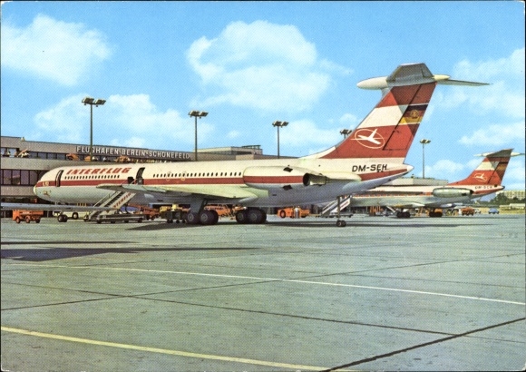PC Schönefeld near Berlin, German passenger plane, Interflug, Ilyushin IL 62, airport, DM SEH