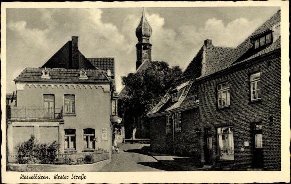 Ak Wesselburen in Dithmarschen, Wester Strasse