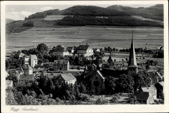 Ak Bigge Olsberg im Sauerland, Panorama, Teilansicht
