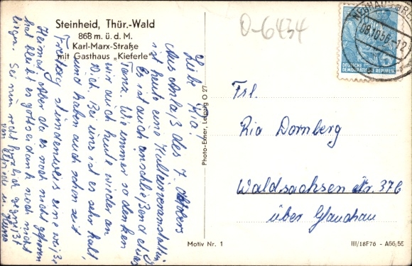 PC Steinheid Neuhaus am Rennweg Thuringia, Gasthof Kieferle, Karl-Marx-Strasse