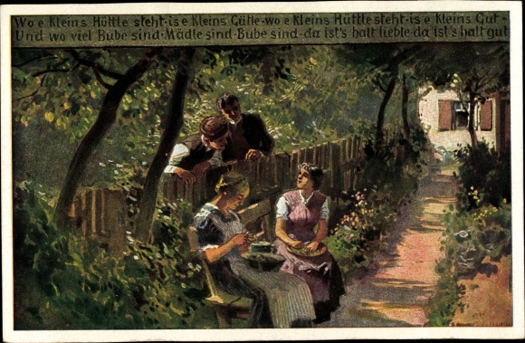 Artist song PC Hey, Paul, folk song card No. 66, where a small hut stands