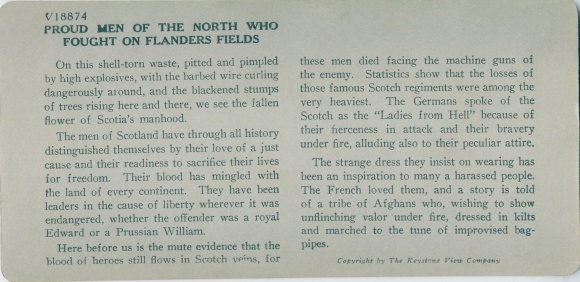 Stereo photo Proud men of the north who fought on Flanders fields, I WK