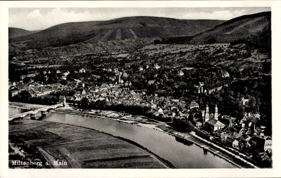 Postcard Miltenberg am Main Unterfranken, aerial photograph