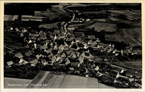 Postcard Wiesenbach Blaufelden in Württemberg, aerial photograph