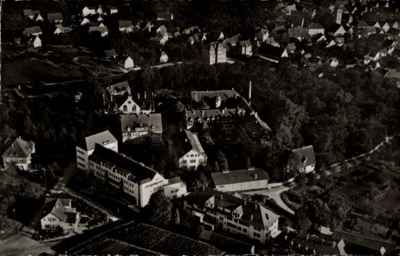 Postcard Stetten Kernen im Remstal Württemberg, aerial photograph, castle