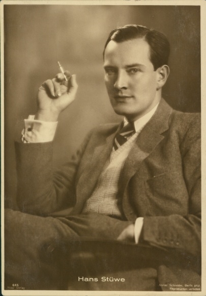 Postcard Actor Hans Stüwe, Portrait, Cigarette, Ross 645