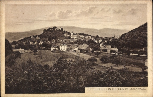 Postcard Lindenfels in the Odenwald, general view