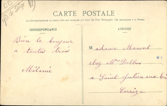 Ak Malakoff Hauts de Seine, Souvenir, Blumenstrauß