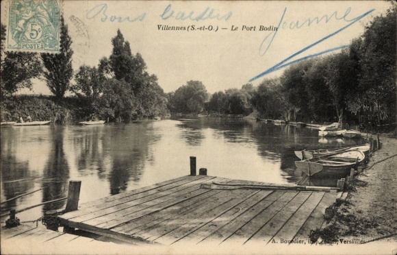 Postcard Villennes sur Seine Yvelines, Port Bodin
