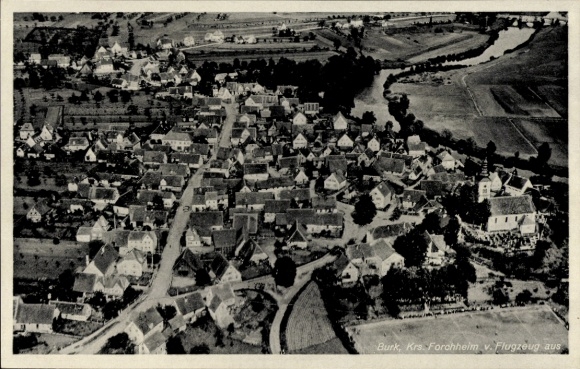 Postcard Burk in Middle Franconia, aerial photograph