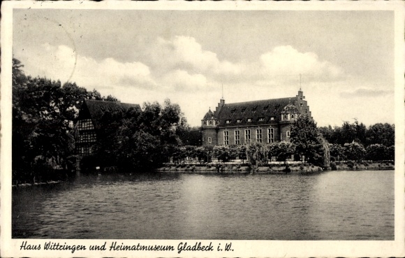 Postcard Gladbeck in the Ruhr area Westphalia, Haus Wittringen, local history museum, water castle, garden terraces,