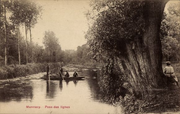 Ak Mennecy Essonne, Pose des lignes