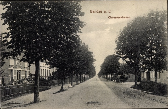 Postcard Sandau on the Elbe in the district of Stendal, Chausseestrasse