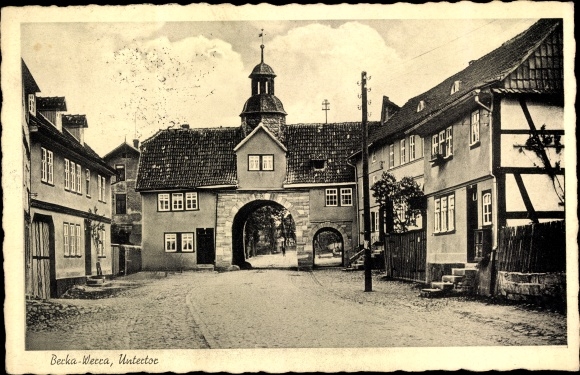 Postcard Berka on the Werra Thuringia, view of the Untertor