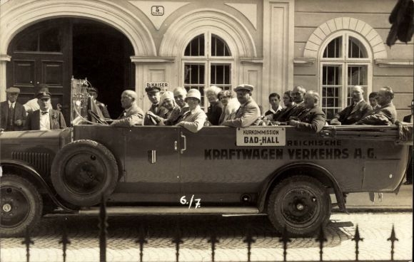 Foto Ak Bad Hall, Autobus, Kurkommission, Oberösterreichische Kraftwagen Verkehrs AG