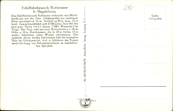 Postcard Rothensee Magdeburg on the Elbe, boat lift, trough, hollow cylinder, float