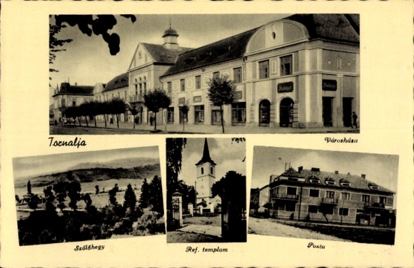 KP Tornaľa Słowacja, ratusz, poczta, krajobraz