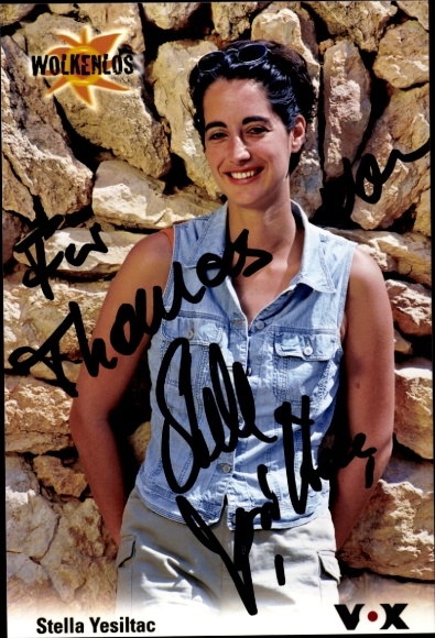 KP aktorka Stella Yesiltac, portret, bezchmurny, autograf