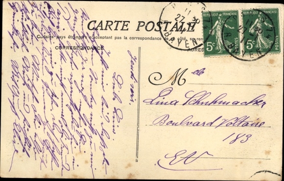 Ak Paris XVII, Rue Gustave Flaubert prijs de la Rue Rennequin