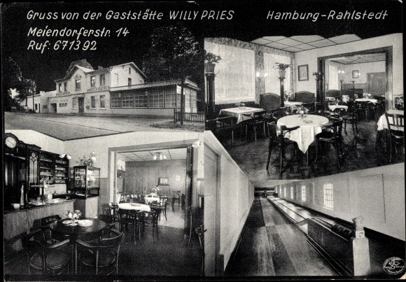 PC Hamburg Wandsbek Rahlstedt, Willy Pries restaurant, Meiendorferstraße 14, bowling alley